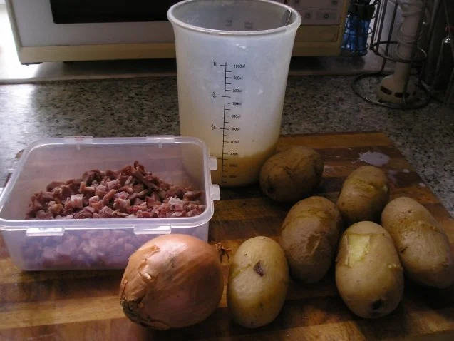 Kartofflauflauf mit Reste vom Selchschopf - Rezept - Bild Nr. 2