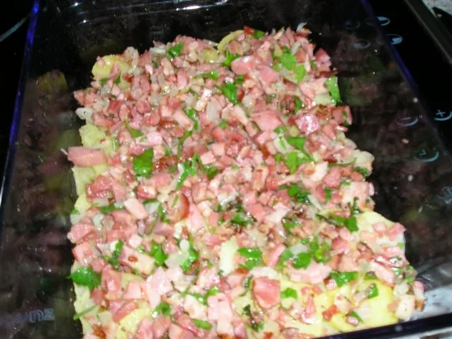 Kartofflauflauf mit Reste vom Selchschopf - Rezept - Bild Nr. 3