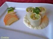 Mit Hähnchen und Lauch gefüllte Nudeln ... - Rezept