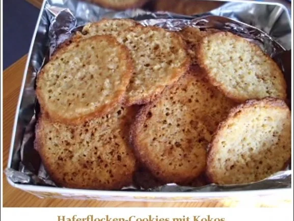 Rezept: Haferflocken-Cookies mit Kokos Haferflocken-Cookies mit Kokos - Rezept