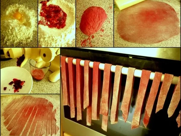 Rezept: Rote-Bete-Pappardelle mit Wiesenchampignons Bild Nr. 4 Rote-Bete-Pappardelle mit Wiesenchampignons - Rezept - Bild Nr. 4