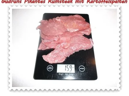 Rezept: Fleisch: Pikantes Rumpsteak mit Kartoffelspalten und Tomatensoße Bild Nr. 2 Fleisch: Pikantes Rumpsteak mit Kartoffelspalten und Tomatensoße - Rezept - Bild Nr. 2