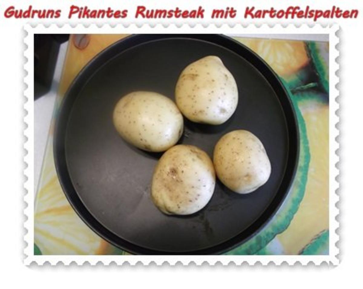 Fleisch: Pikantes Rumpsteak mit Kartoffelspalten und Tomatensoße - Rezept - Bild Nr. 4