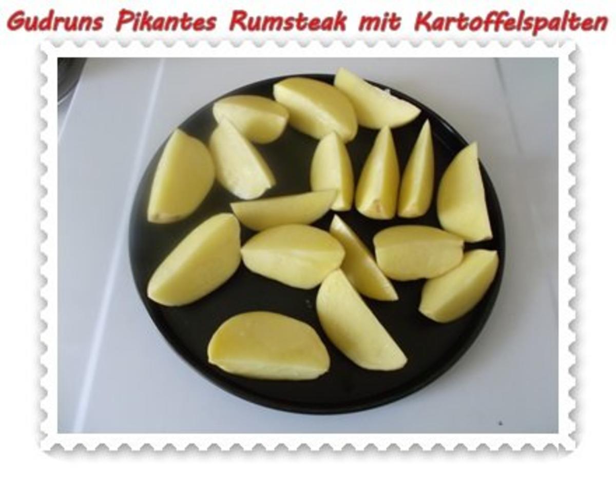 Fleisch: Pikantes Rumpsteak mit Kartoffelspalten und Tomatensoße - Rezept - Bild Nr. 6