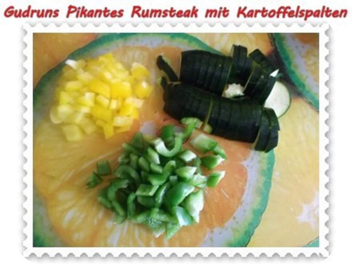 Fleisch: Pikantes Rumpsteak mit Kartoffelspalten und Tomatensoße - Rezept - Bild Nr. 9