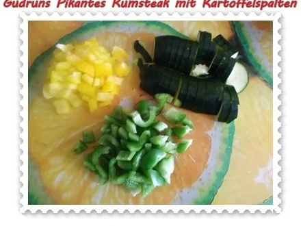 Rezept: Fleisch: Pikantes Rumpsteak mit Kartoffelspalten und Tomatensoße Bild Nr. 9 Fleisch: Pikantes Rumpsteak mit Kartoffelspalten und Tomatensoße - Rezept - Bild Nr. 9