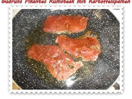 Rezept: Fleisch: Pikantes Rumpsteak mit Kartoffelspalten und Tomatensoße Bild Nr. 11 Fleisch: Pikantes Rumpsteak mit Kartoffelspalten und Tomatensoße - Rezept - Bild Nr. 11
