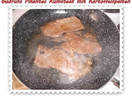 Rezept: Fleisch: Pikantes Rumpsteak mit Kartoffelspalten und Tomatensoße Bild Nr. 13 Fleisch: Pikantes Rumpsteak mit Kartoffelspalten und Tomatensoße - Rezept - Bild Nr. 13