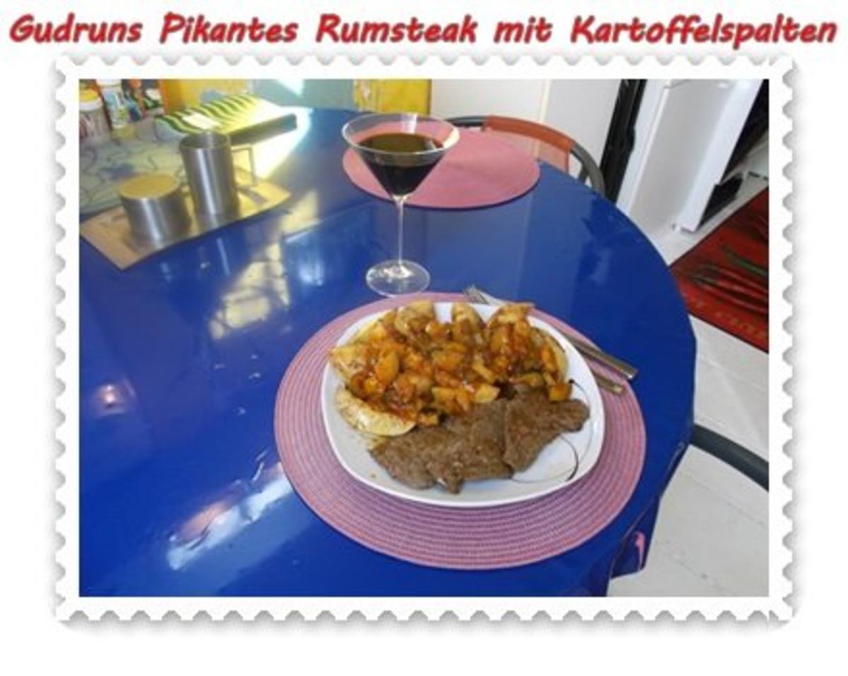 Fleisch: Pikantes Rumpsteak mit Kartoffelspalten und Tomatensoße - Rezept - Bild Nr. 16