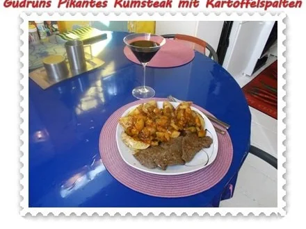 Rezept: Fleisch: Pikantes Rumpsteak mit Kartoffelspalten und Tomatensoße Bild Nr. 16 Fleisch: Pikantes Rumpsteak mit Kartoffelspalten und Tomatensoße - Rezept - Bild Nr. 16