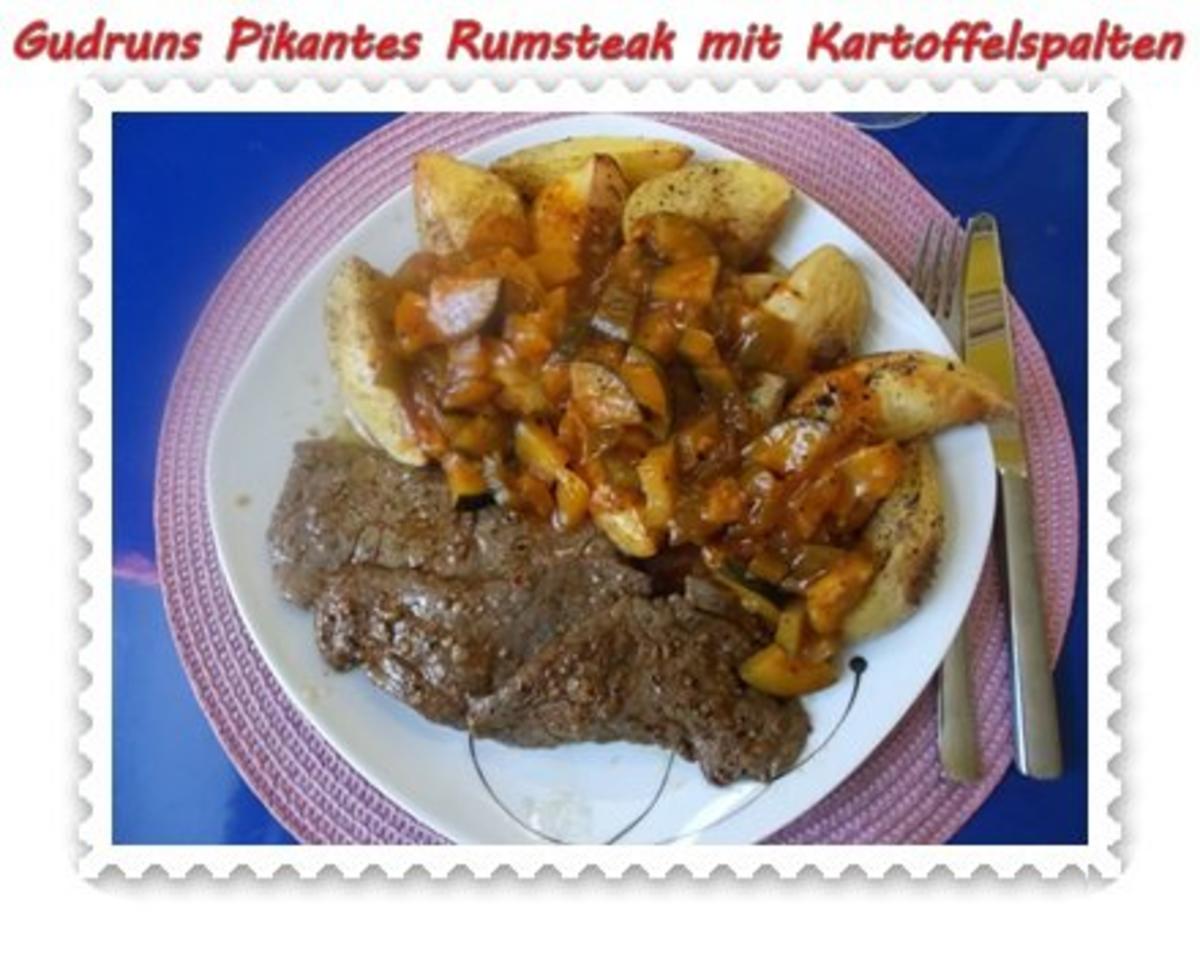 Fleisch: Pikantes Rumpsteak mit Kartoffelspalten und Tomatensoße - Rezept - Bild Nr. 17