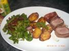 Schweinefilet im Speckmantel und Bratkartoffeln. - Rezept
