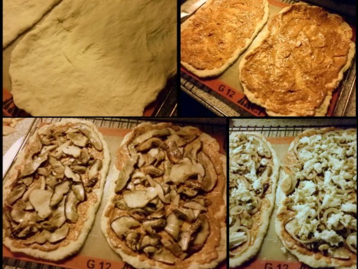 Pizza mit Steinpilzen und dreierlei Käse - Rezept - kochbar.de