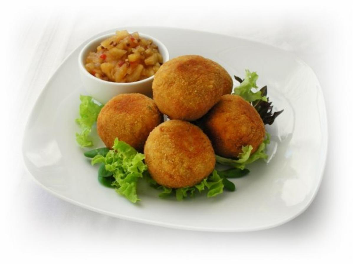 Reisbällchen mit Apfel Chutney auf indische Art - einfach - von Noriana