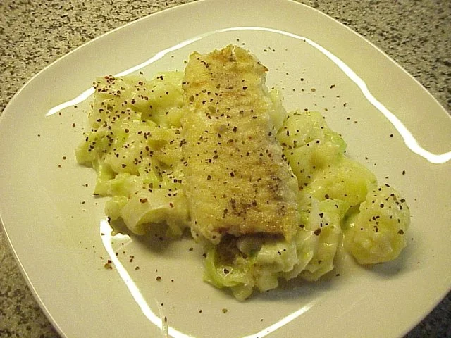 Pfefferfisch auf Lauchkartoffeln - Rezept