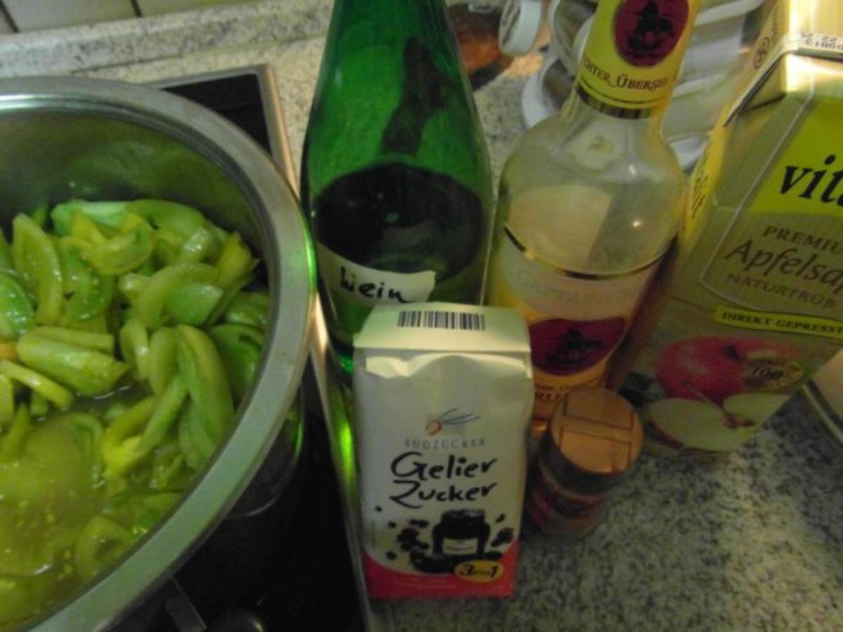 Bilder für Grüne Tomaten-Marmelade mit Wein und Rum - Rezept