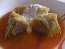 ungarische Krautrouladen / Kohlrouladen in Tomatensoße (Töltött káposzta) - Rezept