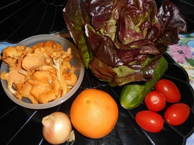 Rezept: Gebratene Pfifferlinge auf buntem Romanasalat Bild Nr. 2 Gebratene Pfifferlinge auf buntem Romanasalat - Rezept - Bild Nr. 2