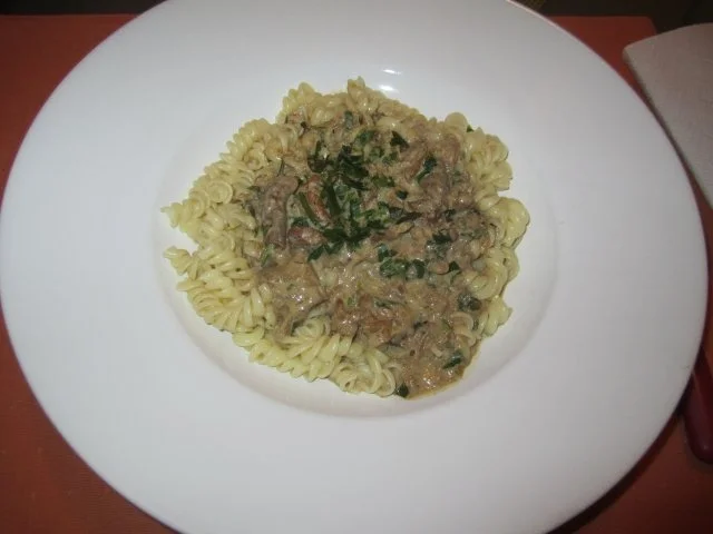 Nudeln mit einer Steinpilz-Sahnesoße - Rezept