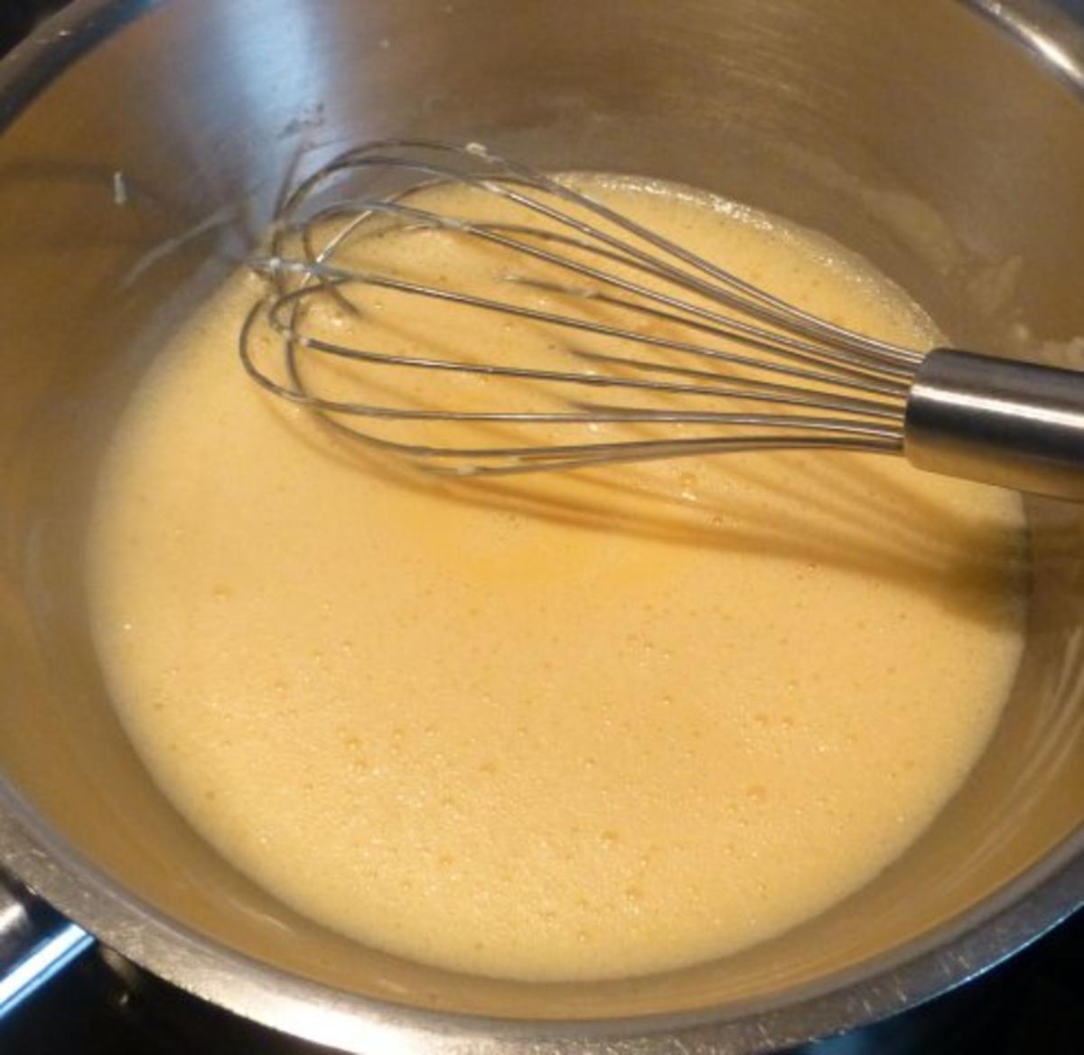 Eierkuchen mit Camembert,Williams Christbirne und Käsecreme überbacken - Rezept - Bild Nr. 2