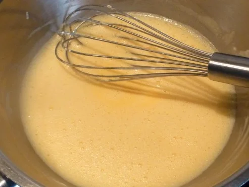 Eierkuchen mit Camembert,Williams Christbirne und Käsecreme überbacken - Rezept - Bild Nr. 2