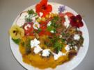 Kürbis-Butternut Brei mit Rohkost und Pilzen - Rezept