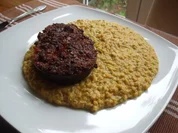Aubergine mit Zwiebelpaste aus dem Ofen, dazu Dhal - Rezept
