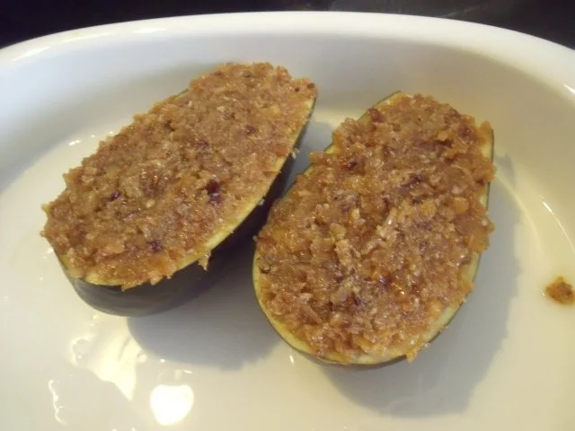 Rezept: Aubergine mit Zwiebelpaste aus dem Ofen, dazu Dhal Bild Nr. 3 Aubergine mit Zwiebelpaste aus dem Ofen, dazu Dhal - Rezept - Bild Nr. 3