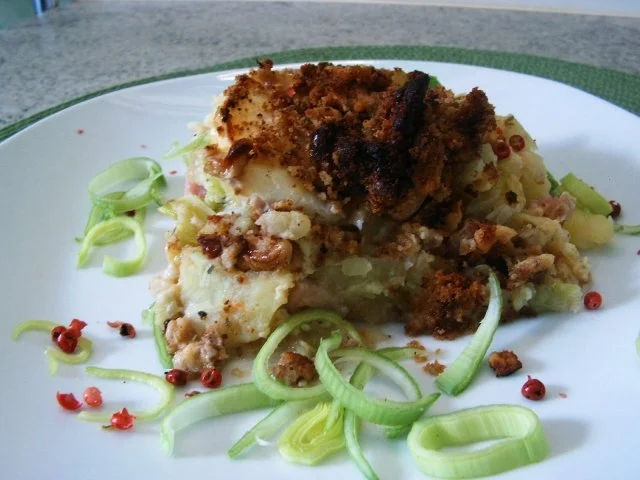 Kasseler-Apfelauflauf - Rezept