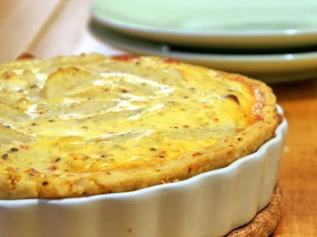 Ziegenkäse Birnen Tarte - einfach - 98 kcal/100g