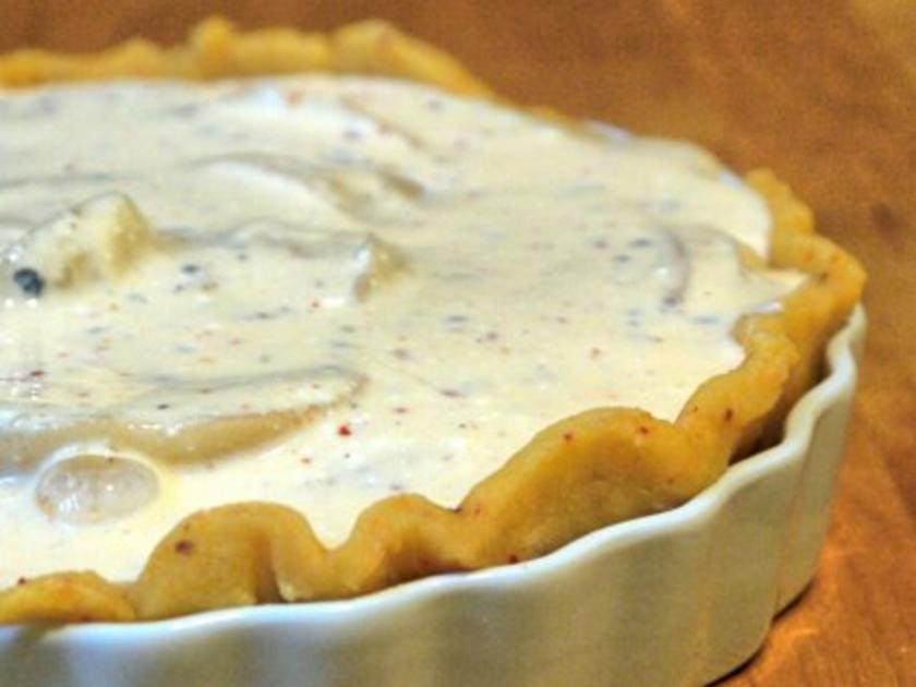 Ziegenkäse Birnen Tarte - einfach - 98 kcal/100g Ziegenkäse Birnen Tarte - einfach - 98 kcal/100g