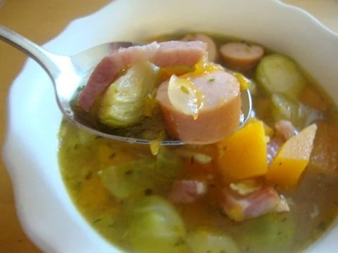 Rezept: Kürbis - Rosenkohl - Topf Kürbis - Rosenkohl - Topf - Rezept