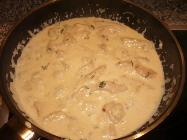 Geflügelgeschnetzeltes mit Kürbis-Kartoffelpuffer - Rezept - Bild Nr. 14