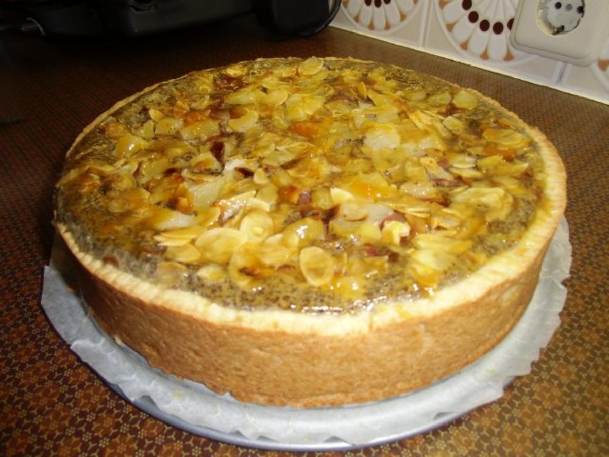 MOHN BIRNEN TORTE MIT TRAUBEN - einfach - 296 kcal/100g