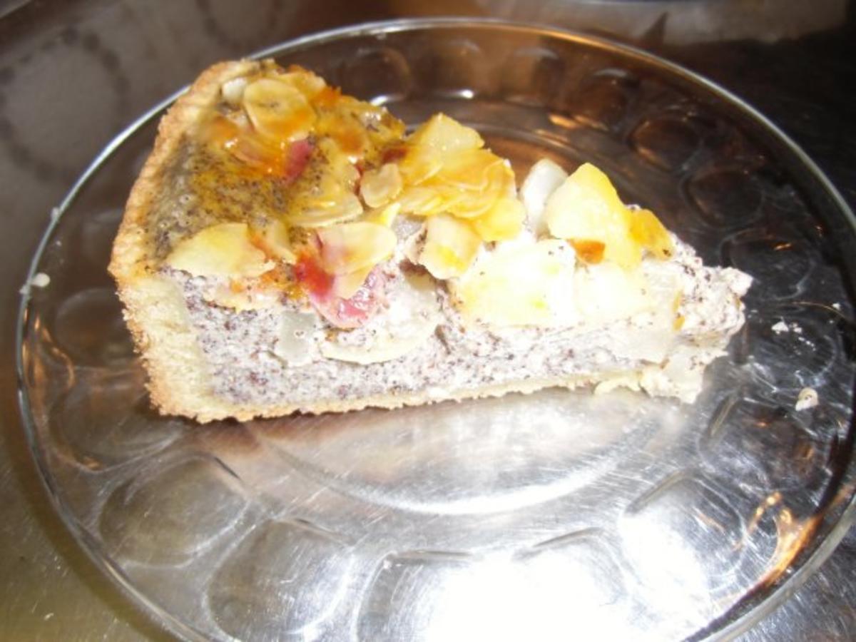 MOHN BIRNEN TORTE MIT TRAUBEN - einfach - 296 kcal/100g