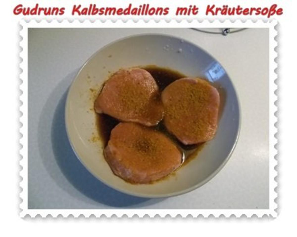Fleisch: Kalbsmedaillons mit Käse-Kräutersoße und gedämpften Gemüse - Rezept - Bild Nr. 5
