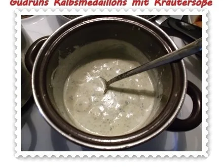 Rezept: Fleisch: Kalbsmedaillons mit Käse-Kräutersoße und gedämpften Gemüse Bild Nr. 8 Fleisch: Kalbsmedaillons mit Käse-Kräutersoße und gedämpften Gemüse - Rezept - Bild Nr. 8