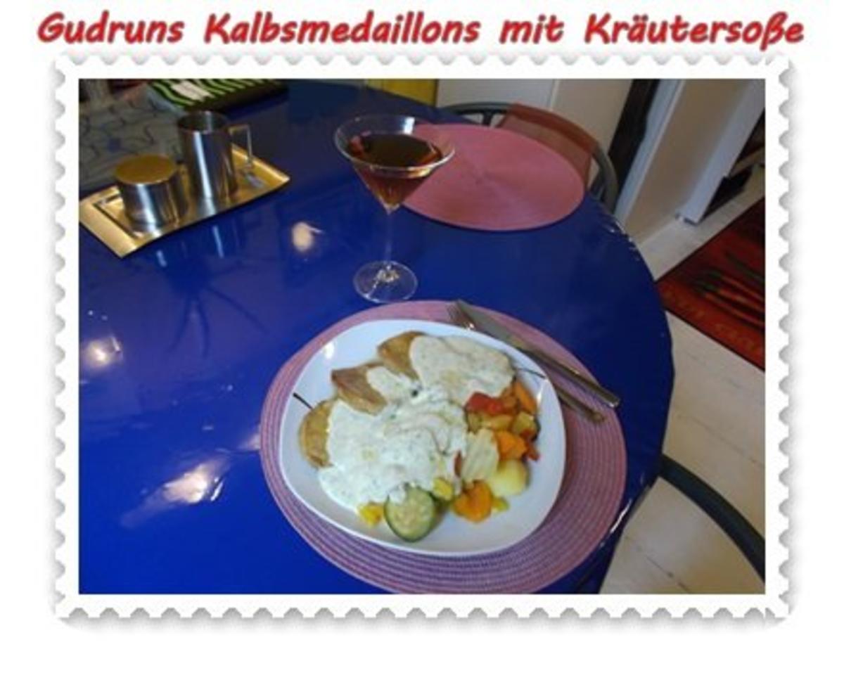 Fleisch: Kalbsmedaillons mit Käse-Kräutersoße und gedämpften Gemüse - Rezept - Bild Nr. 13