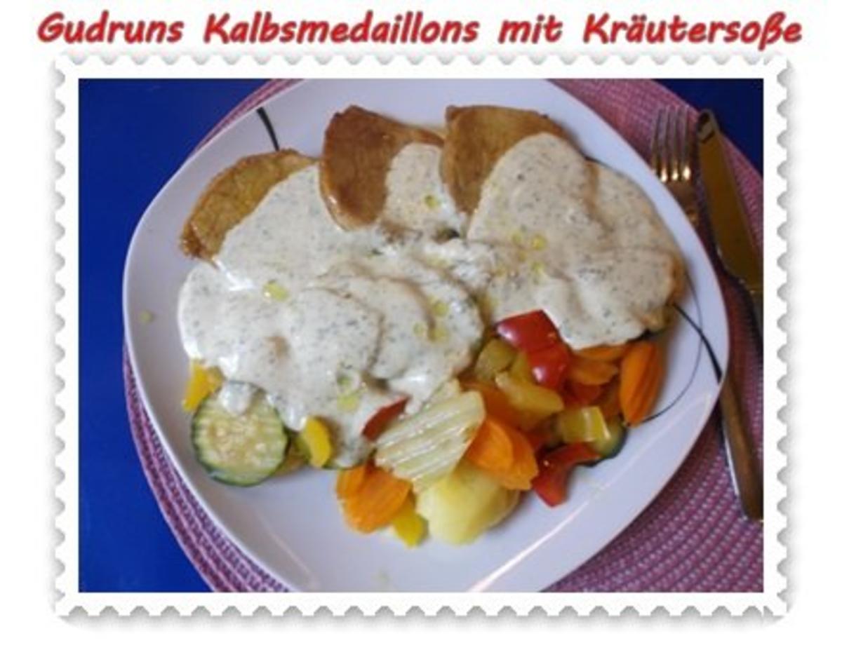 Fleisch: Kalbsmedaillons mit Käse-Kräutersoße und gedämpften Gemüse - Rezept - Bild Nr. 14