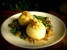 Kartoffelköße mit Pilzfüllung, gebratenen Äpfeln und Hexensoße - Rezept