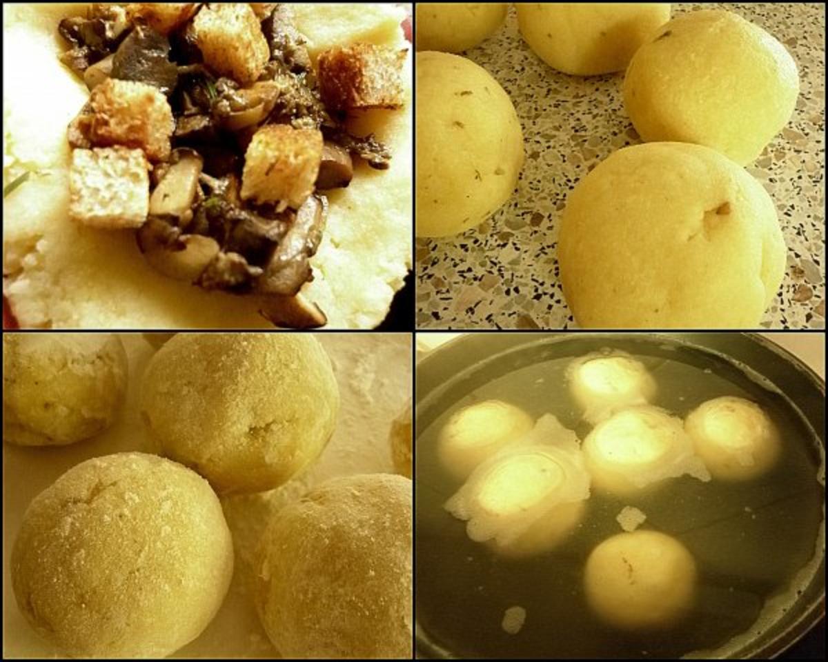 Kartoffelköße mit Pilzfüllung, gebratenen Äpfeln und Hexensoße - Rezept - Bild Nr. 9