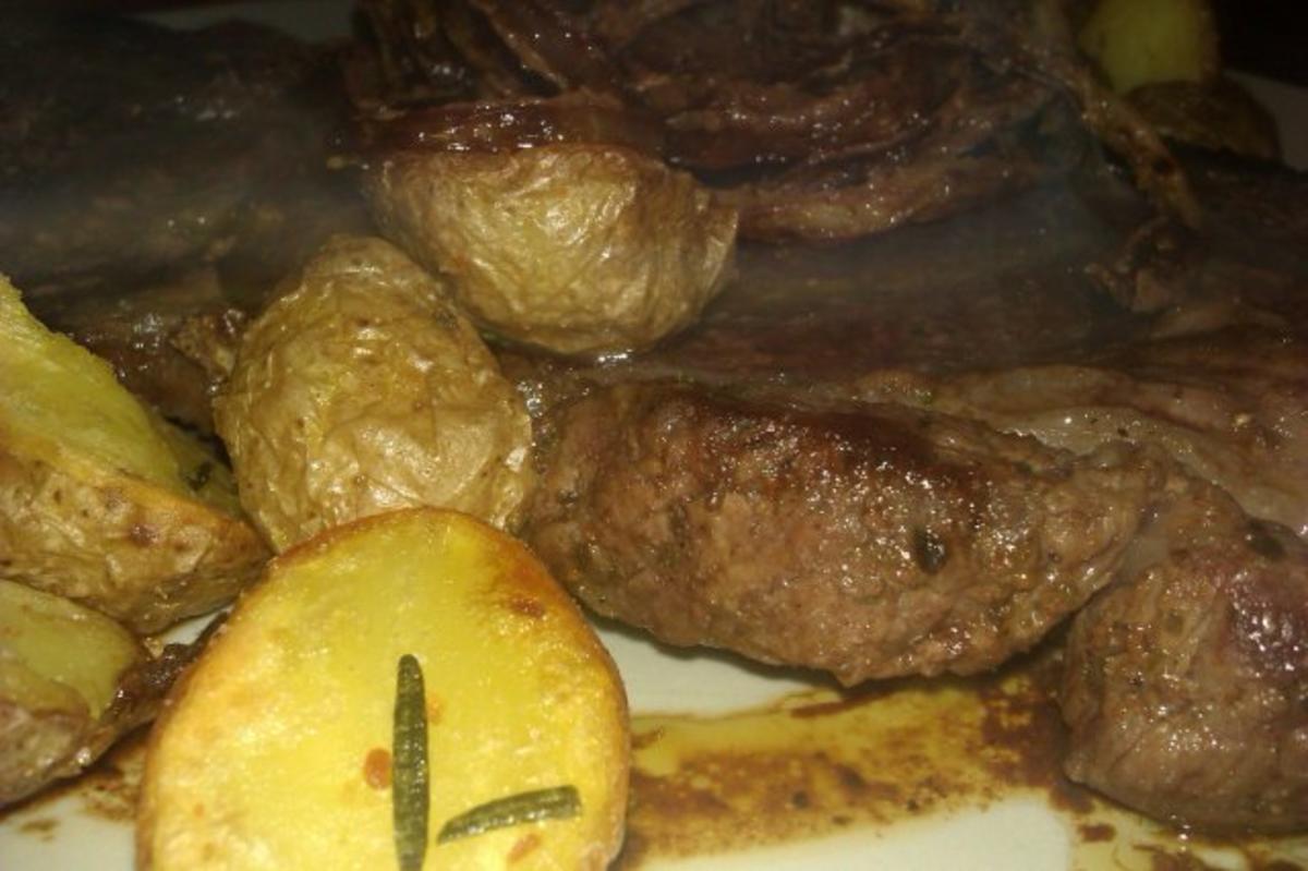 Rib Eye Steak mit Röstzwiebeln und Rosmarinkartoffeln - Rezept - Bild Nr. 6