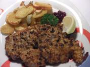 Pariserschnitzel mit  feurigen Kartoffelchips "ungarisch" - Rezept