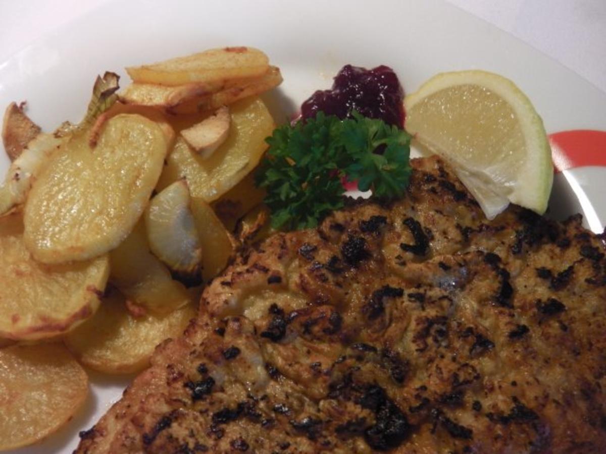 Pariserschnitzel mit  feurigen Kartoffelchips "ungarisch" - Rezept - Bild Nr. 3