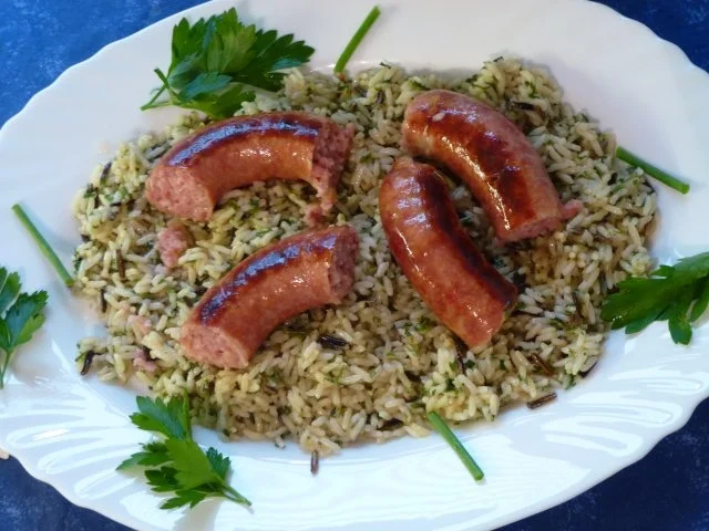 Gebratene Hessische Kartoffelwurst mit Beilagen - Rezept