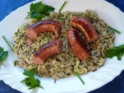 Gebratene Hessische Kartoffelwurst mit Beilagen - Rezept