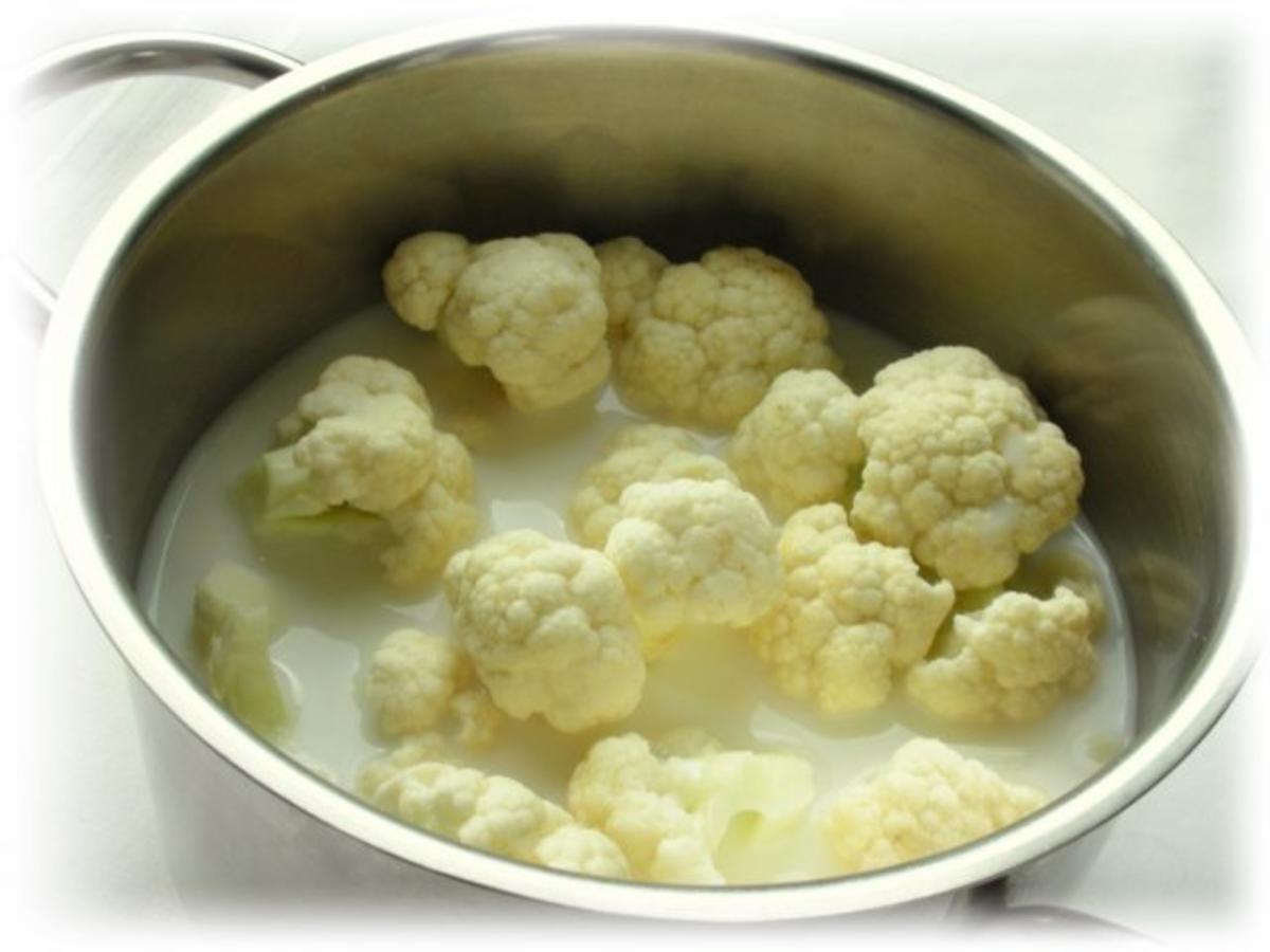 Panierter Blumenkohl dazu gebackene Kartoffeleier - Rezept - Bild Nr. 3
