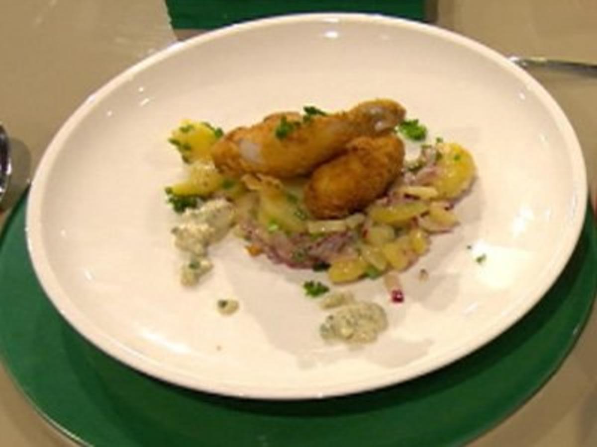 Bilder für Backhähnchen mit Kartoffelsalat und Sauce tartare (Jochen Bendel) - Rezept