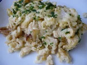 Überbackene Käse  -  Spätzle - Rezept