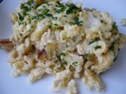 Überbackene Käse  -  Spätzle - Rezept
